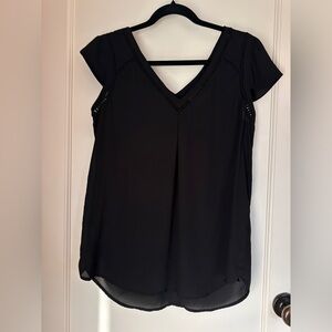 Anthropologie Maeve Black V-Neck Blouse